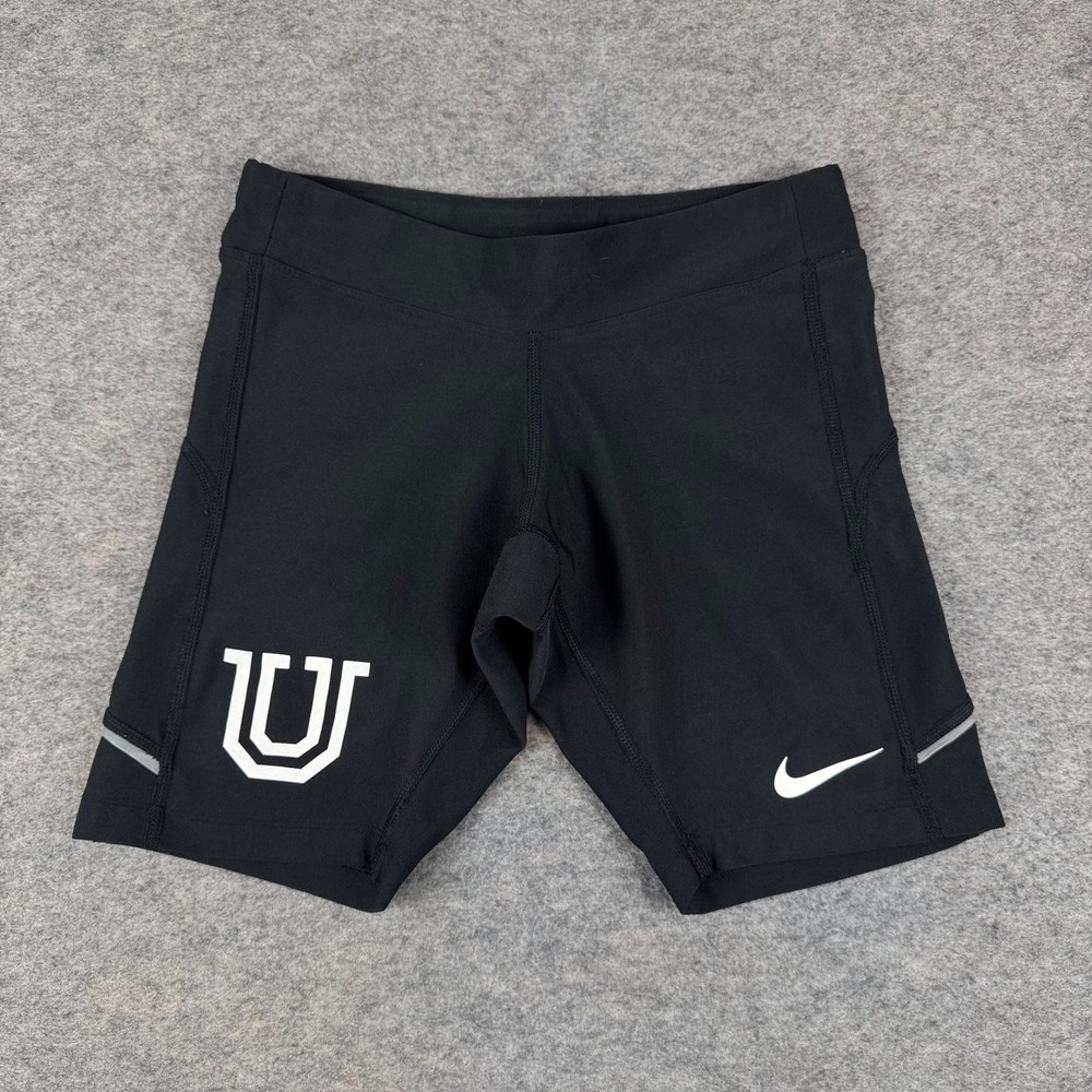 Nike Dri Fit Running Shorts 8" Union University Reflective Black Womens XS